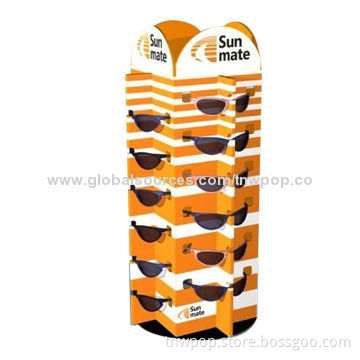 Promotional Paper Countertop Display Stand, Sunglasses Rack, Accept Customized Sizes and Designs